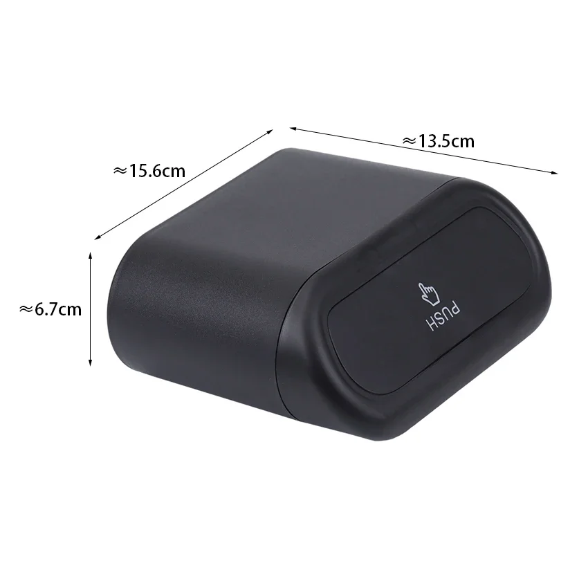 Car Clamshell Trash Bin Hanging Vehicle Garbage Dust Case Storage Box Black ABS Square Pressing Trash Can Universal Organizer