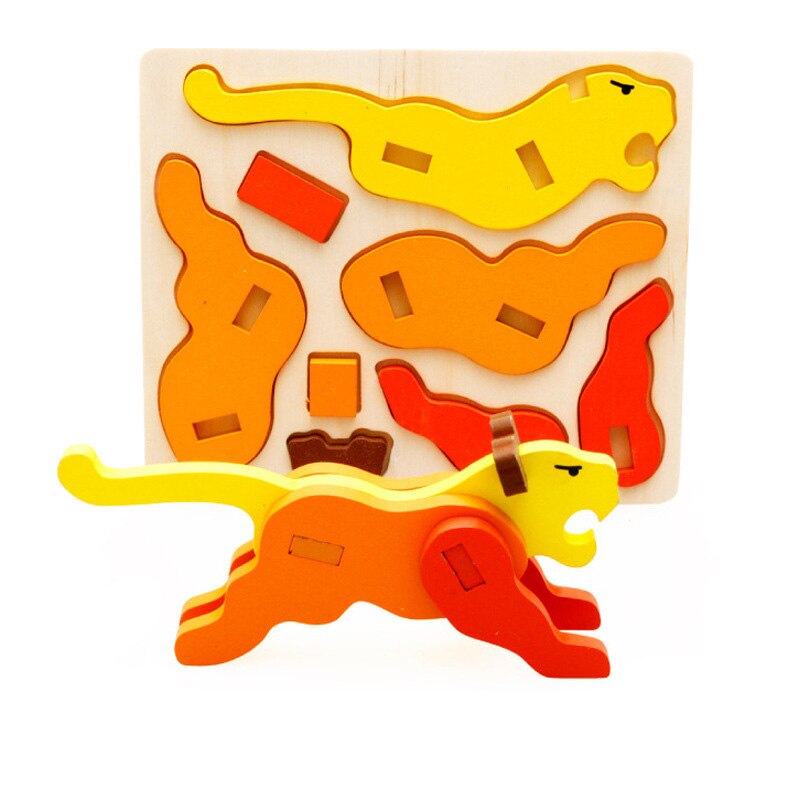 Giocattoli per bambini Puzzle 3D in legno cartone animato modello animale blocchi per bambini giocattoli educativi precoci per giochi per bambini: Bao Zi