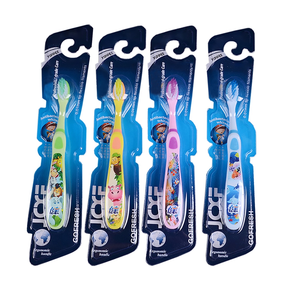 4pcs Children Cartoon Pattern Toothbrush Dental Double Ultra Soft Teeth Tooth Brush for Boys and Girls Kids Tongue Cleaner