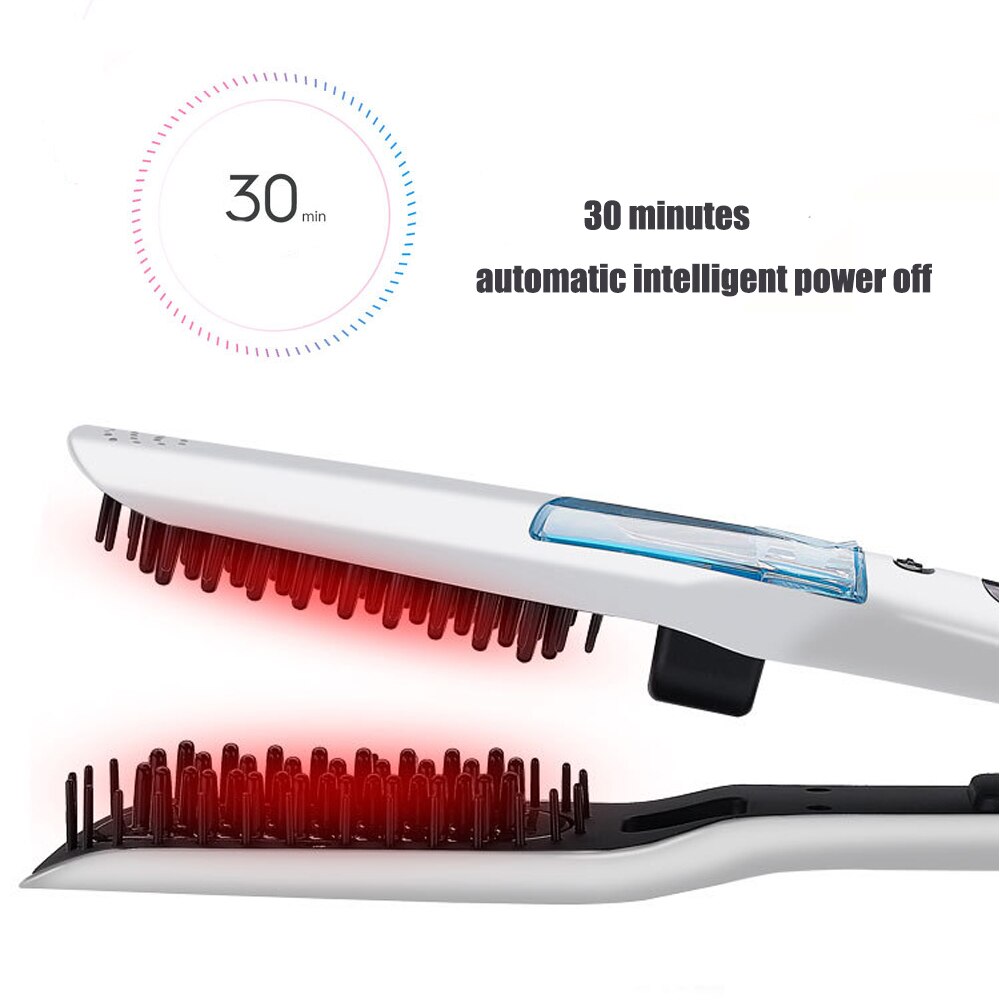 Hair Straightener Steam Straightener Flat Iron Straightening Iron Brush Titanium Ceramic Hair Comb Curler