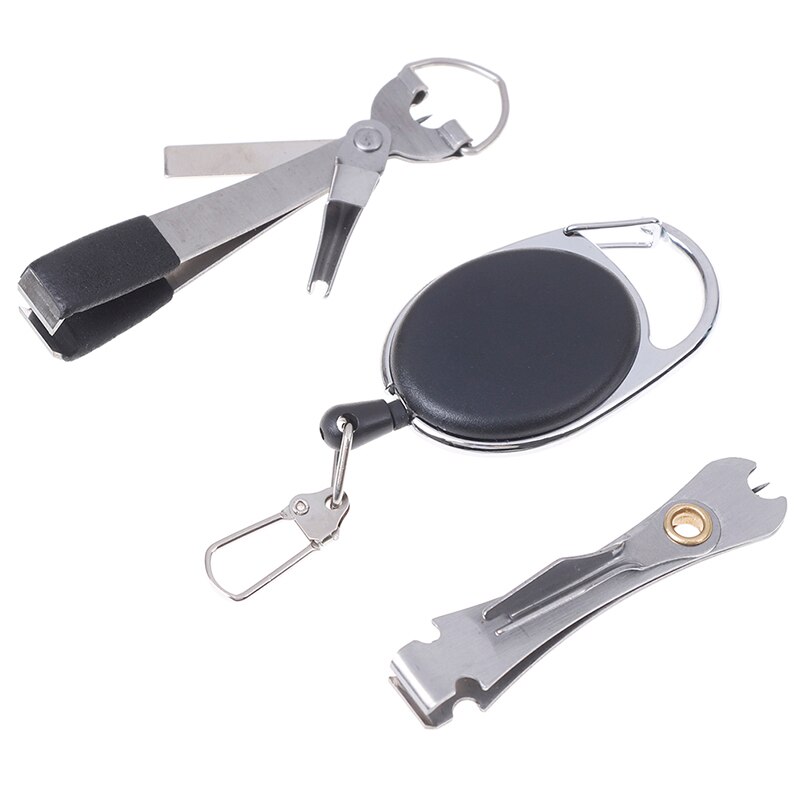 Vissen Quick Knoop Tool Snelle Tie Nail Knoper Vliegbindset Lijn Cutter Clipper Nipper W/Zinger Retractor Visgerei Accessoires