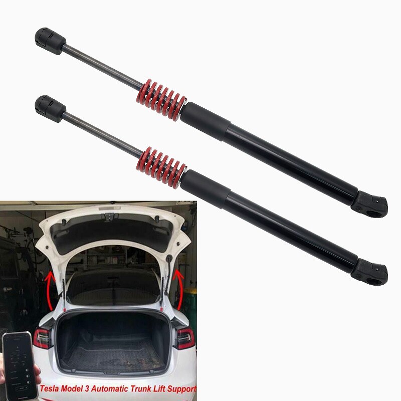 Foran/bak bagasjerom bakluke bakluke gass stempelfjær panser panser støtte stang barer løftefjær støtdemper brakett for tesla modell 3: Bak