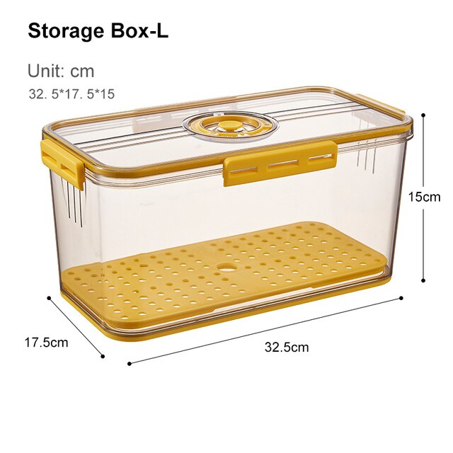 Organizador para nevera, contenedor de almacenamiento con tapa de la Caja, despensa de alimentos gruesa, herramientas, 1 Uds.: Storage Box-L-Y