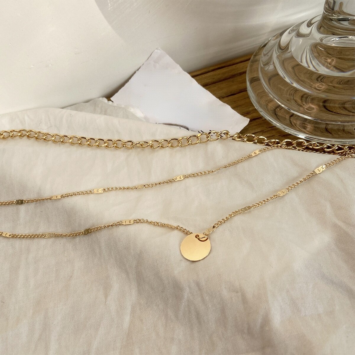 Delysia Koning Europese En Amerikaanse Sieraden Sleutelbeen Keten Korte Ketting Hanger Trui Keten Dot Multilayer Hals Ketting