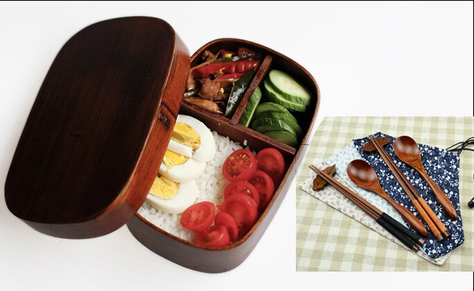 Tradisjonell stil japansk bento-bokser tre lunsjboks håndlaget naturlig maling treskål sushiboks servise matbeholder: Sjokoladebokssett