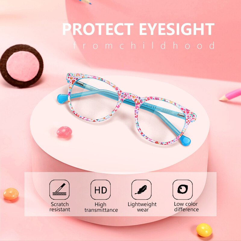 Zenottic acetat anti blåt lys blokerende briller rammer til børn børn dreng pige computer spil optisk nærsynethed briller