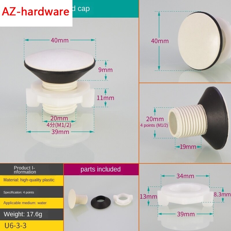 1/2Inch Toilet Tank Plug Plastic Connector Tower Fish Tank Pool Rvs Emmer Plug Cap Badkamer accessoires