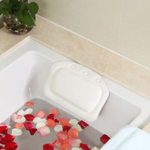 21x31cm cómoda almohada de baño espuma de PVC suave baño Spa baño almohadas de baño tazas de descanso del cuello de la cabeza almohadas de Color puro