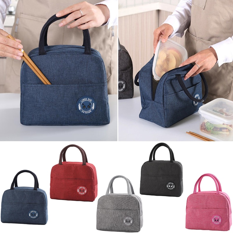 Bolsa de almuerzo de tela Oxford con aislamiento portátil de , bolsas de almuerzo térmicas para Picnic, para mujer, niños, hombres, bolsa de almuerzo con estampado