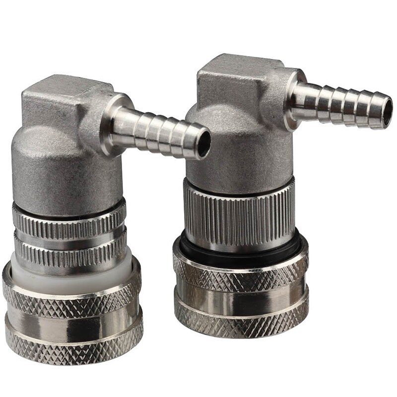 Bloqueo de bola desconectar, accesorios de barril de Gas y líquido, MFL 1/4 pulgadas roscado con 5/16 pulgadas de acero inoxidable y abrazadera de manguera