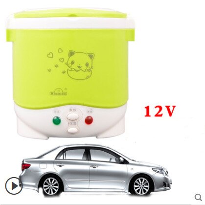 Panela elétrica portátil para arroz, 1l, mini panela de arroz, usado em casa, 220v ou em carro, 12v, caminhão, 24v, multiformas: 12V4