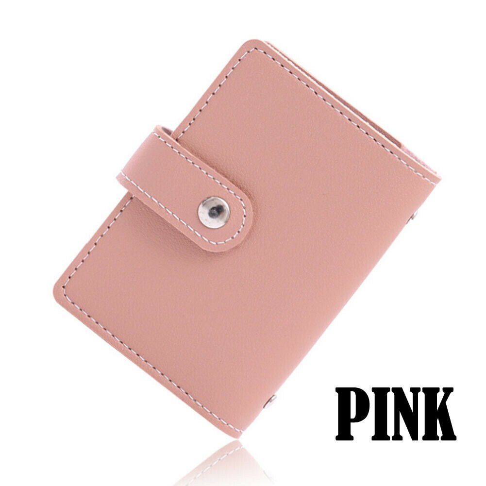 2022 Anti-Diefstal Id Credit Kaarthouder Mode Vrouwen 26 Kaarten Slim Pu Leather Pocket Case Portemonnee portemonnee Voor Vrouwen Mannen Vrouwelijke: Roze