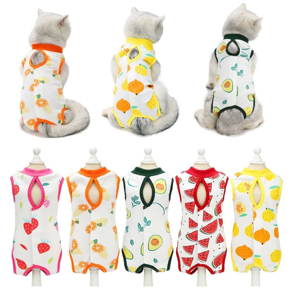 Kat Herstel Pak Ademend Kitten Skin Protect Anti Likken Wond E-Kraag Hond Herstel Kleding Voor Kleine En Middelgrote huisdieren