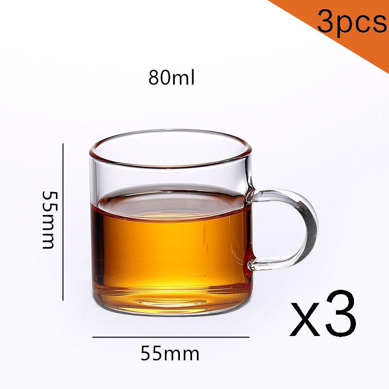 Cool Waterkoker Glas Hittebestendige Huishoudelijke Koud Water Cup Koude Ketel Nordic Transparante Waterkoker Theepot: 3pcs