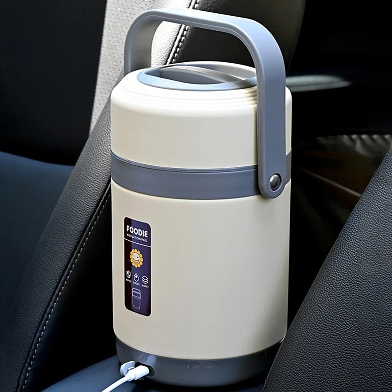 USB Electric Heated Lunch Box Stainless Steel Food Warmer Bento Lunch Box Container for Food Thermal Boxes for Office School