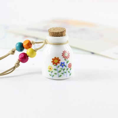 Cute perfume bottle necklace women's ceramic classic necklaces & Pendants DIY handmade necklace for women #1199: DZ119