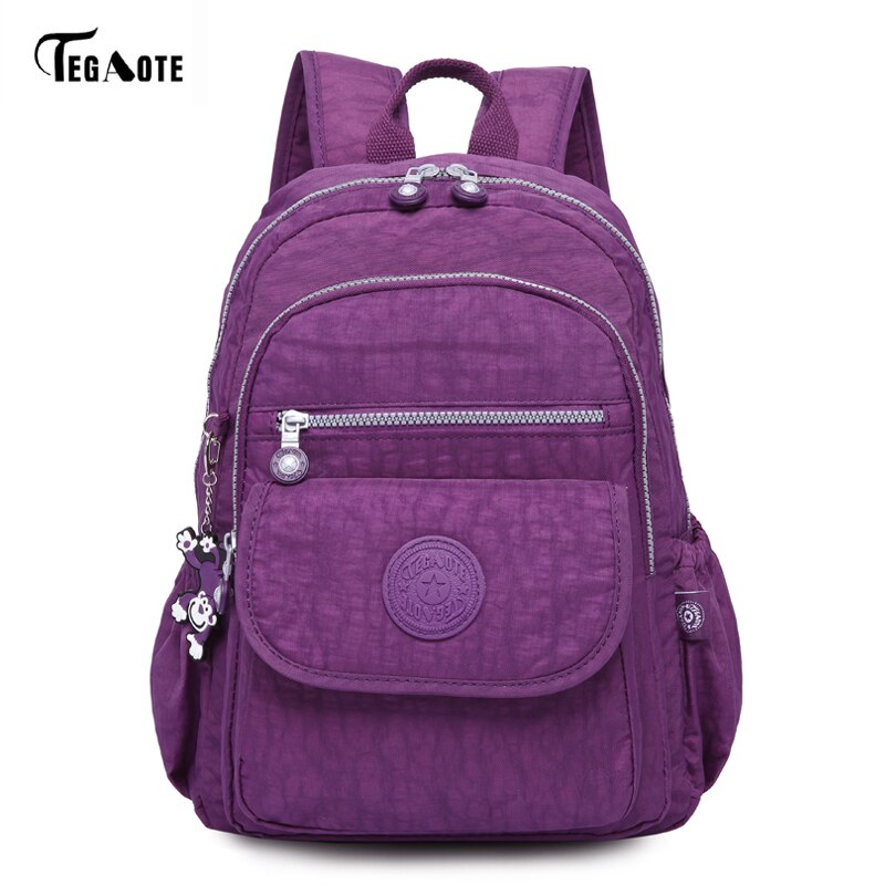 TEGAOTE Small Backpack for Teenage Girl School Backpacks Women Luxury Bolsa Casual Nylon Waterproof Bagpack Mochila: 8