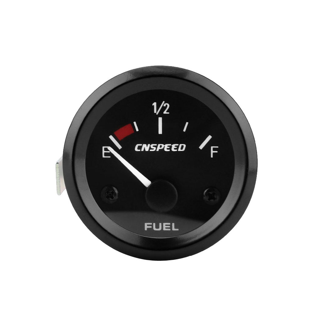 2'' Car Fuel Level Gauge Meter With Fuel Sensor Pointer 52mm, Black