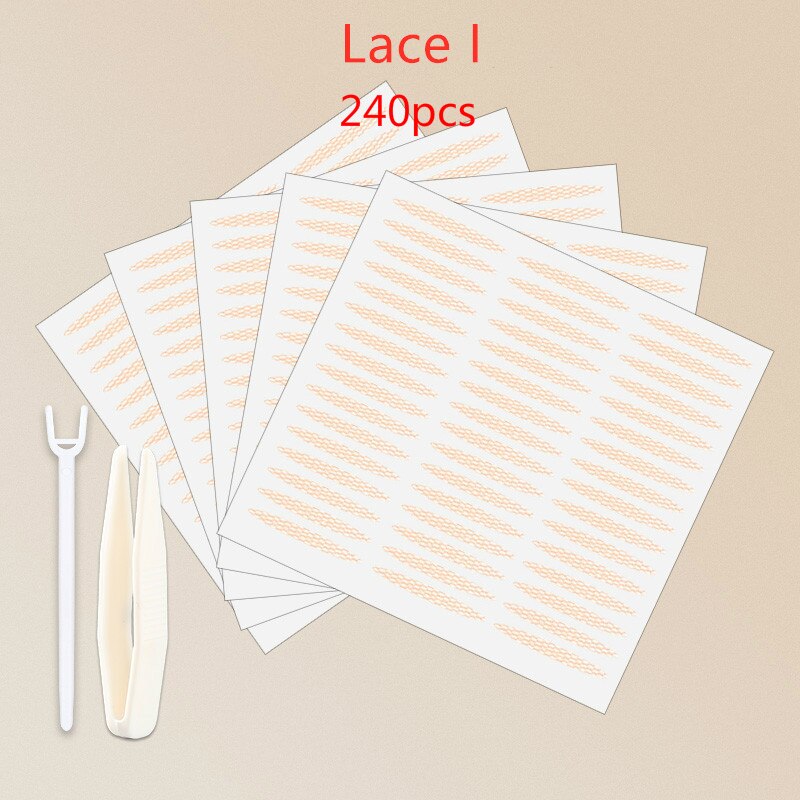 240/360pcs Gauze Mesh Lace Invisible Double-fold Eyelid Sticker Transparent Invisible Self-adhesive Eyelid Tape Sticker: I-240