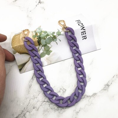 37-115 CM Frosted Alloy Fish Bone Plastic Chain Resin Chain Bag Strap for Handbags For Women Accessories Colorful Ladie: J / 115cm