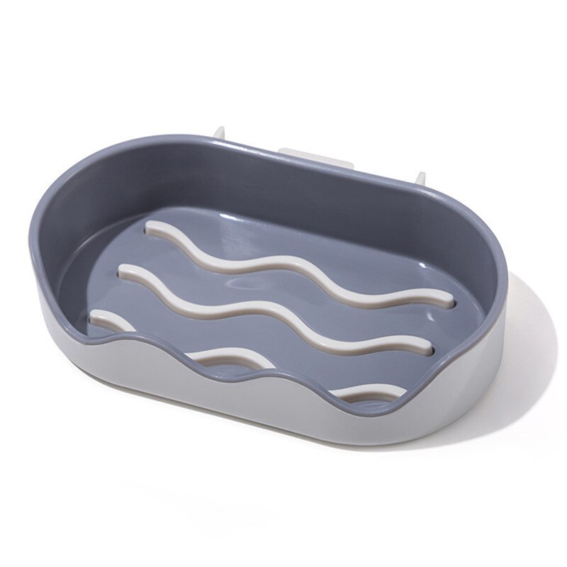 Kreatywny w kształcie fali bezdotykowa mydelniczka półka łazienkowa ściany wiszące narzędzia ścienne samoprzylepne mydelniczki mydelniczka @ 5: B