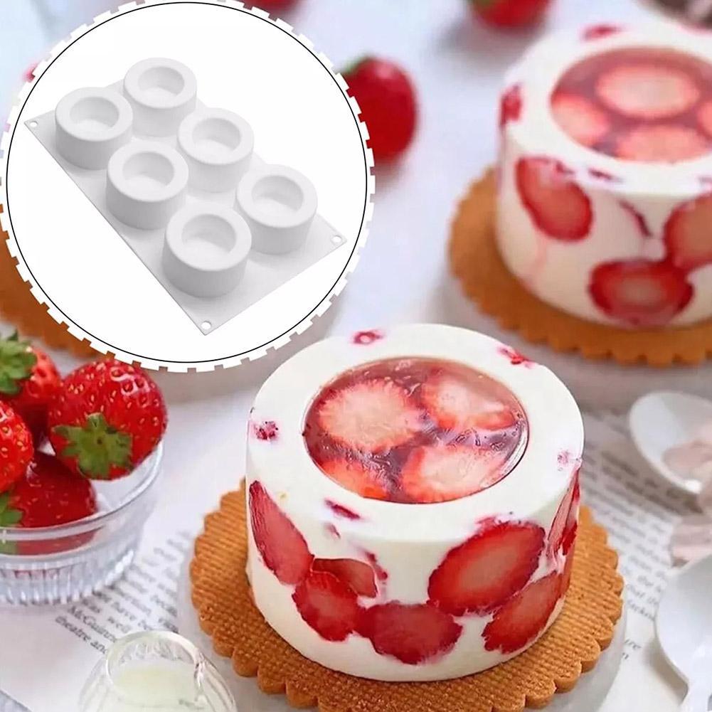 Molde cóncavo de silicona para hacer pasteles, herramienta de cocina para hornear, 6 eslabones