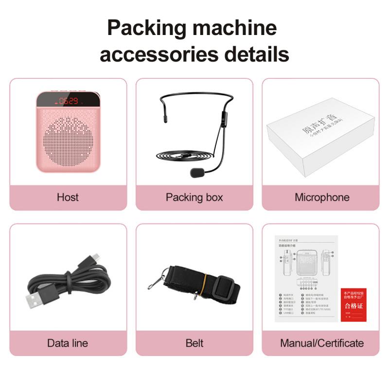 Usb Opladen Microfoon Tf Fm Luidspreker Draagbare Auto Pairing Voice Versterker Megafoon Luidspreker Voor Toeristische Gids Onderwijs