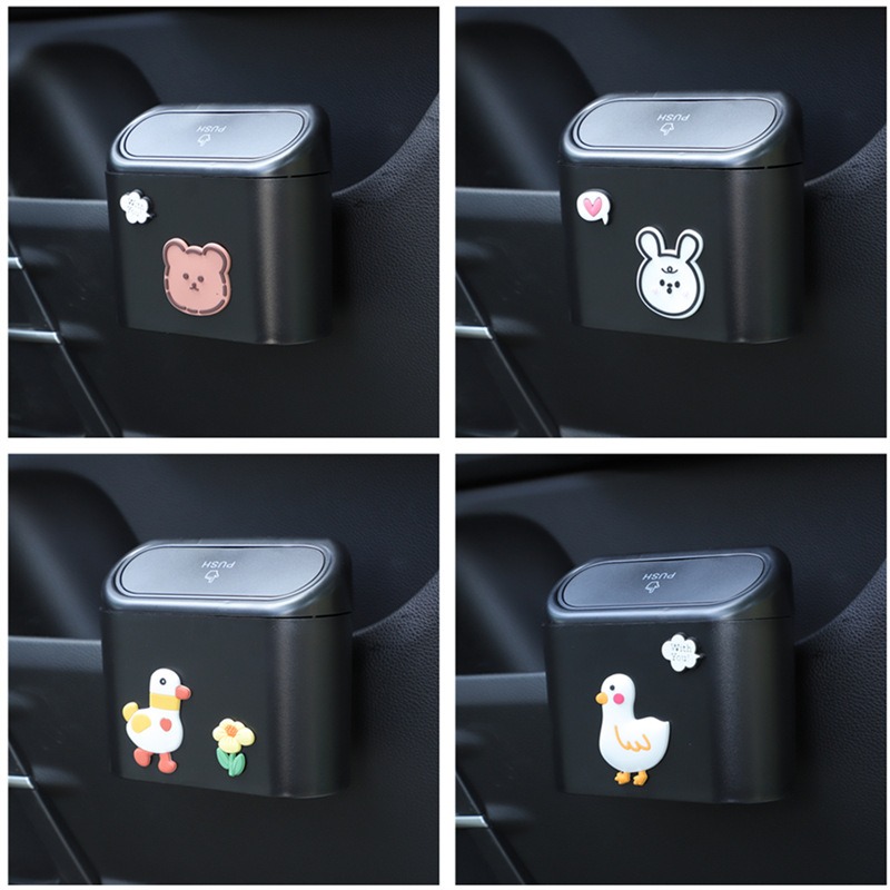 Poubelle de dessin animé multifonctionnelle pour porte de voiture, poubelle de rangement pour débris, fournitures d'intérieur de voiture bricolage,