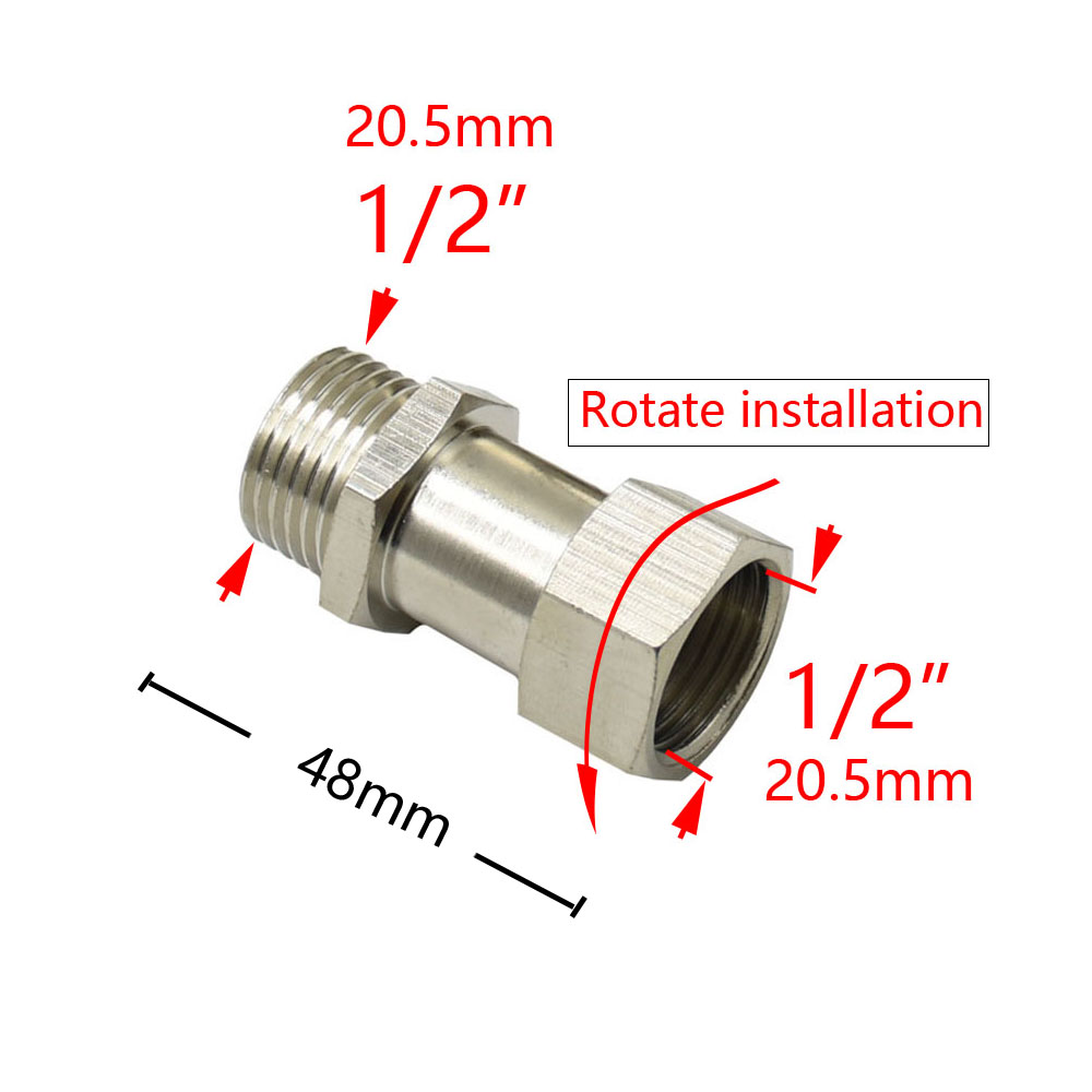 1/2" 3/4 Inch Thread Check Valve Connector Brass Copper Bathroom Water Heater Toilet Connector Coupler One-way Joint Adapter: F