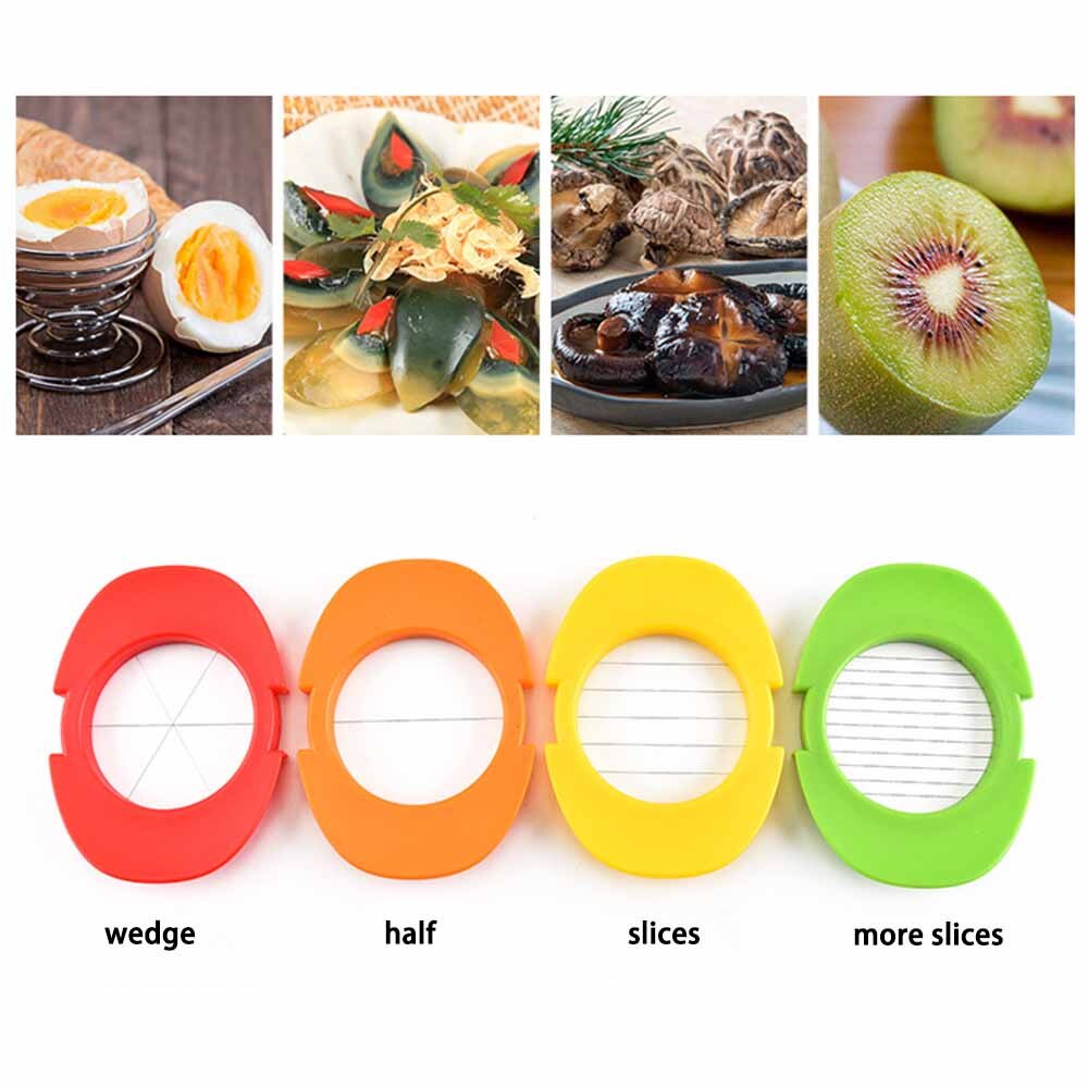 4 In1 Multifunctionele Ei Cutter Kleur Roestvrij Staaldraad Ei Slicer Plastic Snijden Apparaat Voor Ei Creatieve Keuken Gereedschap