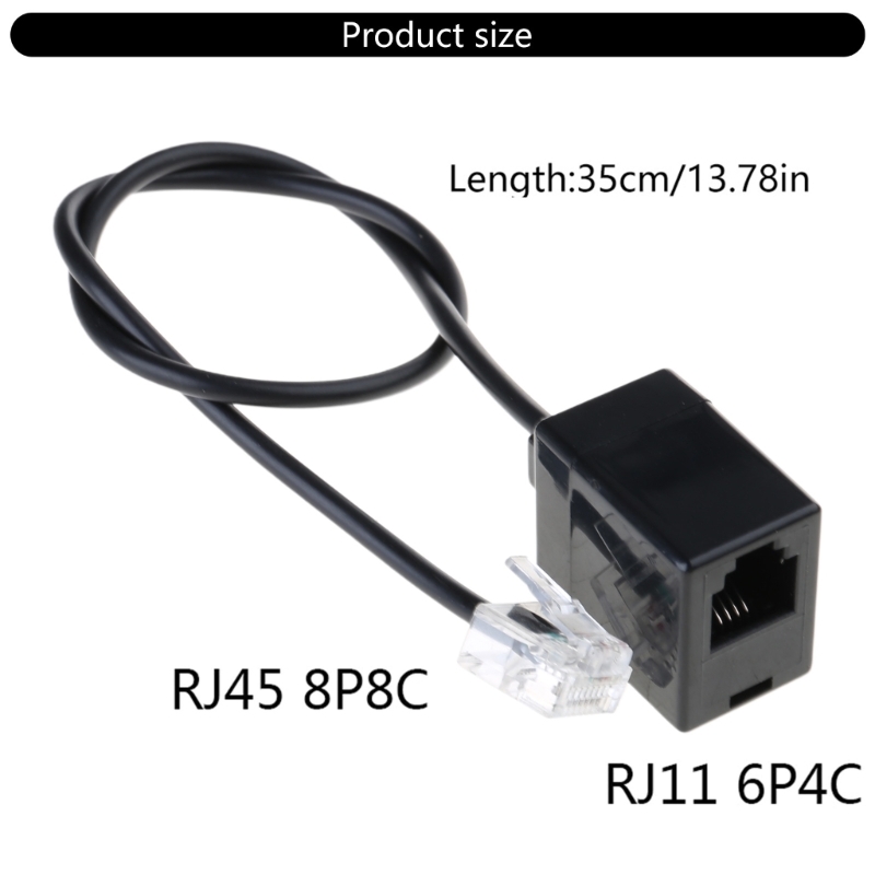 telephone Ethernet RJ45 8P8C male To RJ11 6P4C female Adapter Cable,Office Converter Cord Male To Female RJ45 to RJ11 Converter