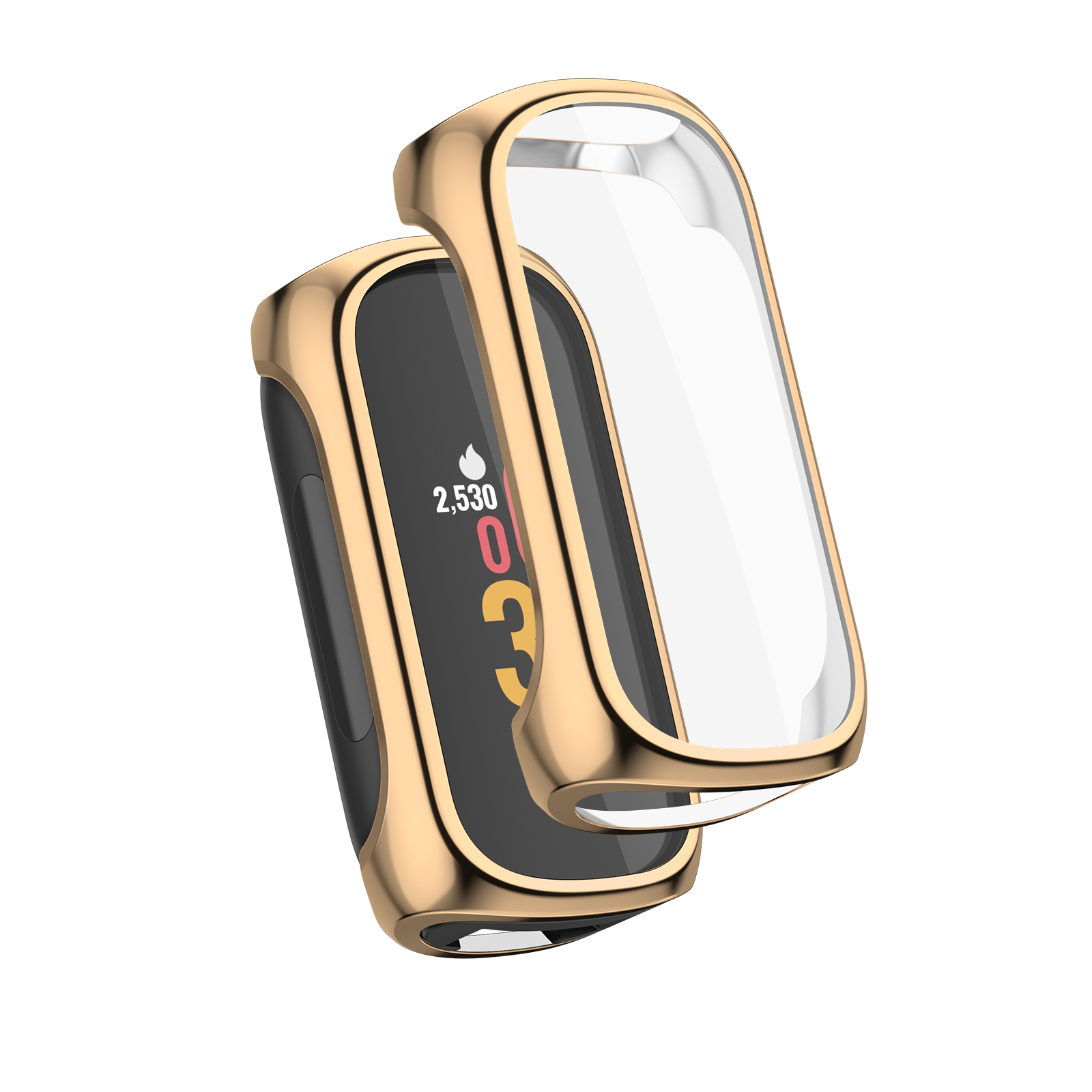 Funda completa de TPU suave para Fitbit inspire 2/inspire 3, Protector de pantalla para Fitbit inspire 2 3, carcasa protectora de parachoques: GOLD / 2 - 3,9 pulgadas