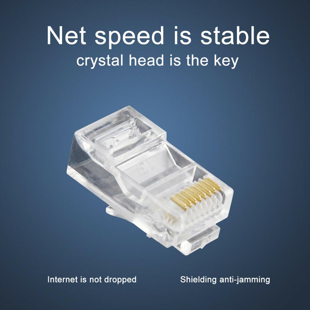 50pcs RJ45 8-pin netwerk module plug connector CAT5e CAT6 connector UTP