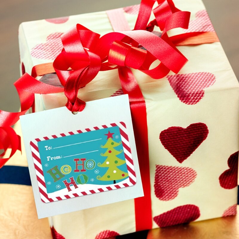 Autocollants Noël Arbre Doré - Rouleau De 500, 2.5 Cm, Pour Cartes, Invitations, Scrapbooking