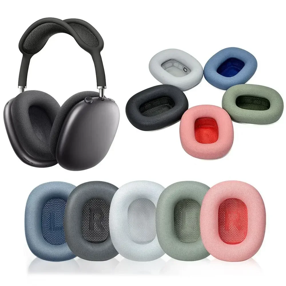 Earmuffs couro macio para Apple AirPods Max, Headset capa protetora, almofada de ouvido, fones de ouvido acessórios, 1 par