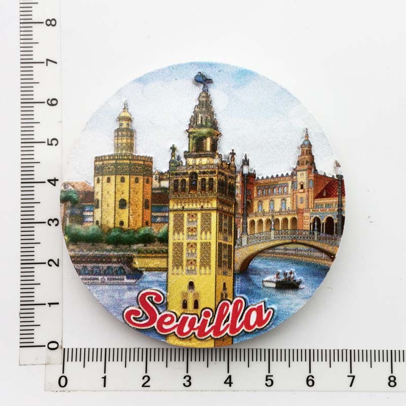 España Madrid Imanes Nevera Creativos Souvenir Turístico Barcelona Toledo Pegatinas Magnéticas Nevera Colección: Amarillo claro
