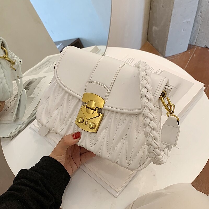 femme carré aisselle sac en cuir PU femmes concepteur sac à main serrure épaule sac de messager