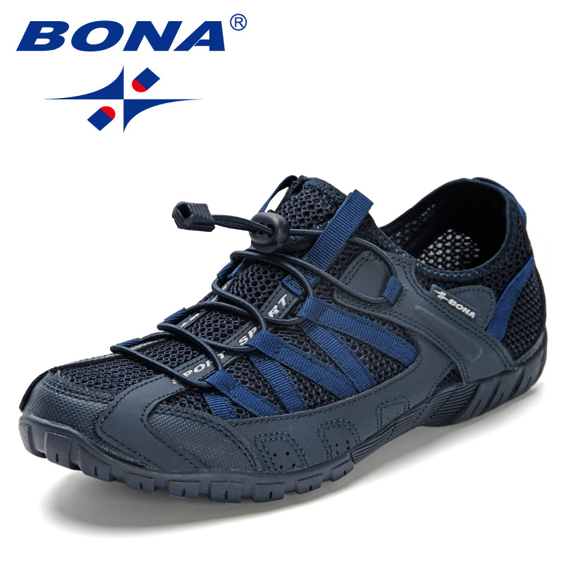 BONA Summer Sneakers Breathable Men Casual Shoes Men Shoes Tenis Masculino Adulto Sapato Masculino Men Leisure Shoe: ROYAL BLUE / 9