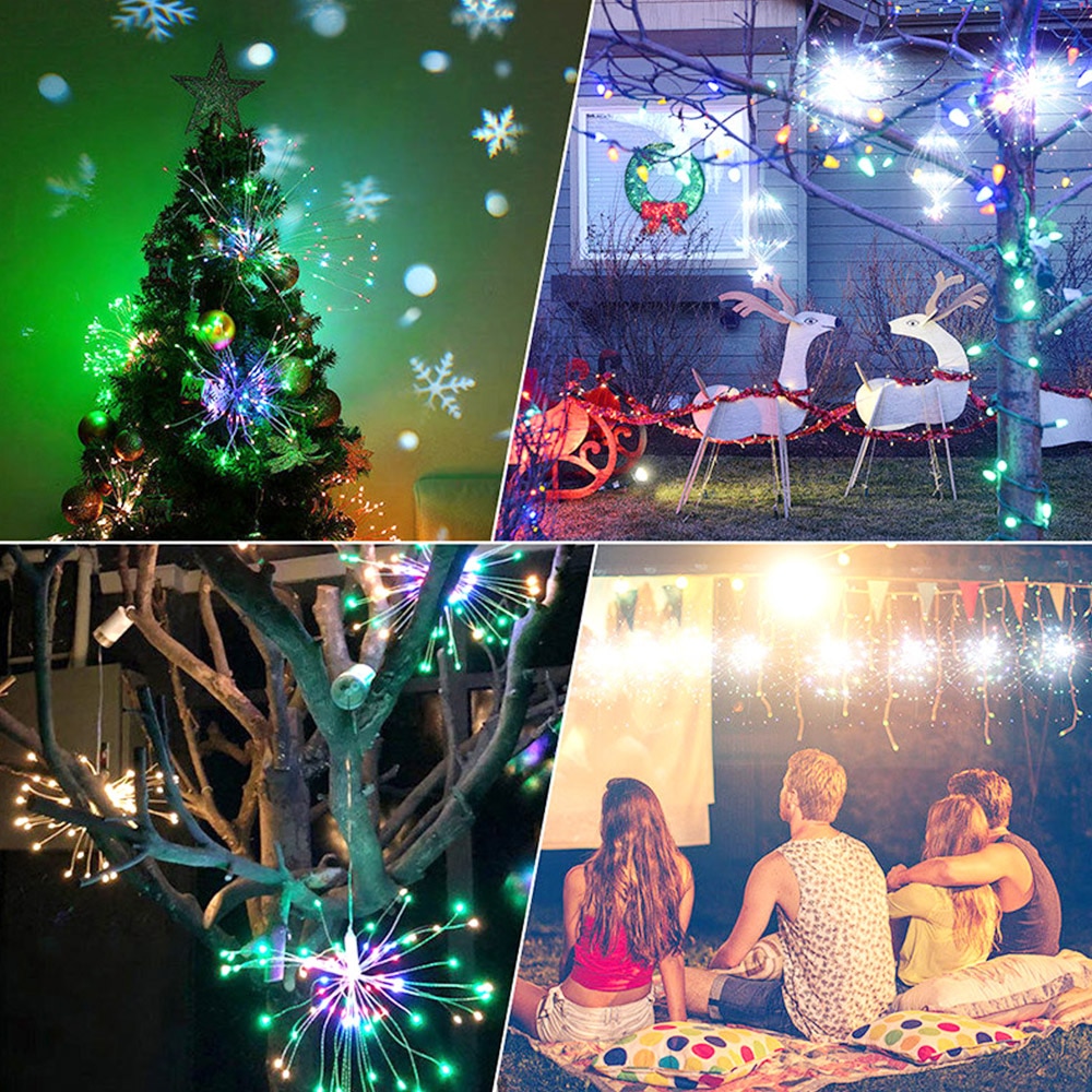 150 led fyrværkeri lys kobbertråd fyrværkeri lys julelys 8 modes julelys have indretning festival fest indretning
