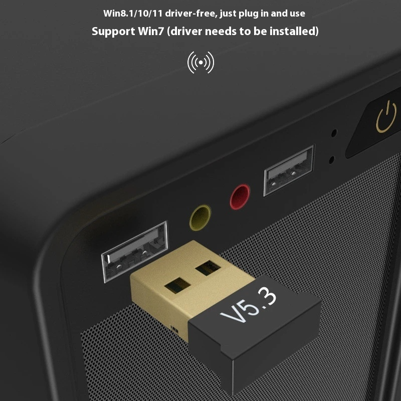 USB Bluetooth Adapter 5.3 Bluetooth Receiver Wireless Speaker Mouse Key 5.3 Computer Drive Free Audio Adapter
