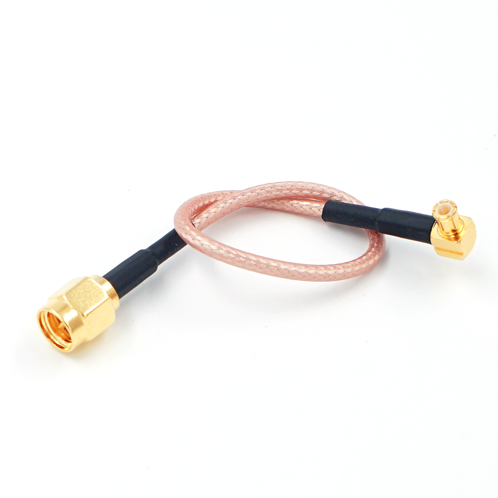 Sma han til mcx han retvinklet  rg316 rf pigtail kabel 50 ω koaksial adapterstik til wifi gps antenne radio