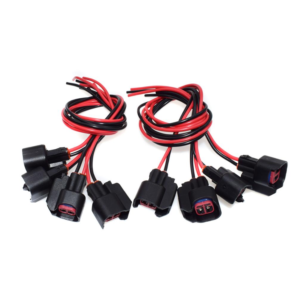 ISANCE Fuel Injection Connector Plug &amp; Pigtail Wires For Ford Chevrolet Cadillac Mazda Dodge Jeep Hyundai OE# S824 WPT-159: 8 pieces