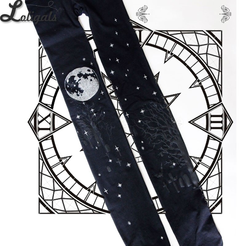 Halloween Lolita Tights Gothic Patterned Women's Pantyhose 120D Velvet Tights