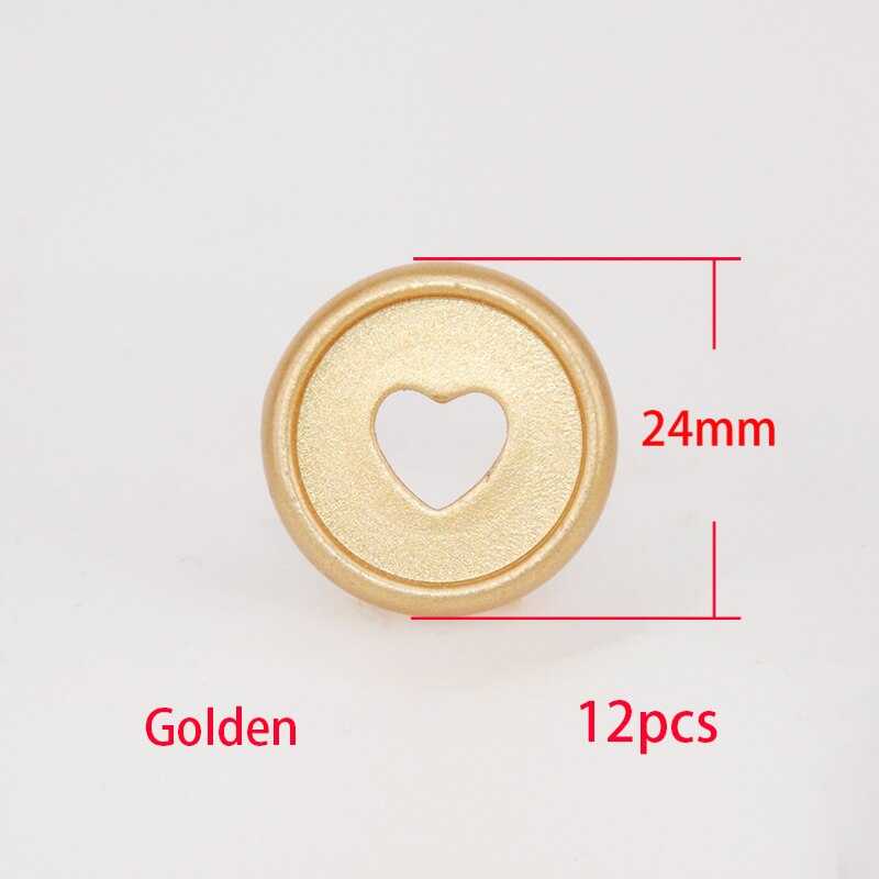 12Pcs 24Mm Paddestoel Binding Discs Planner Bindmiddel Knop Discs Bindmiddel Notebook Bindmiddel Ring Paddestoel Binding Ring Schoolbenodigdheden: Golden-12pcs