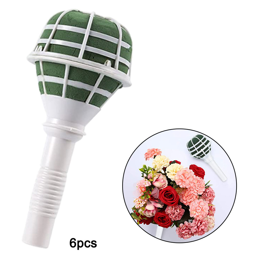 6pcs Bouquet Holder, Bridal Handle Floral Handle for Flower Arrangement, Wedding