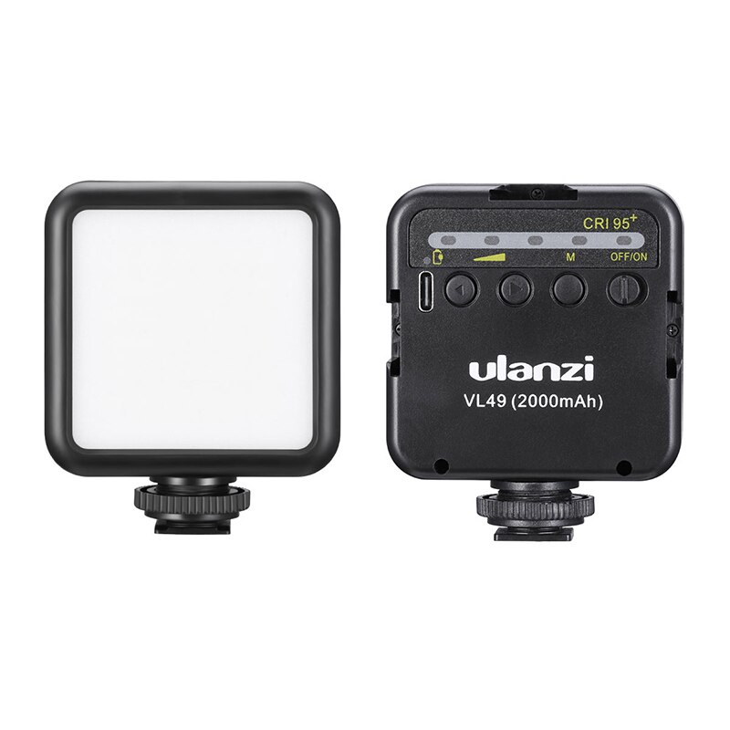 Ulanzi Vlog LED Video Light on-Camera DSLR Photo Verlichting met Koud Shoe Mount voor Microfoons Vlog Video Licht: With battery