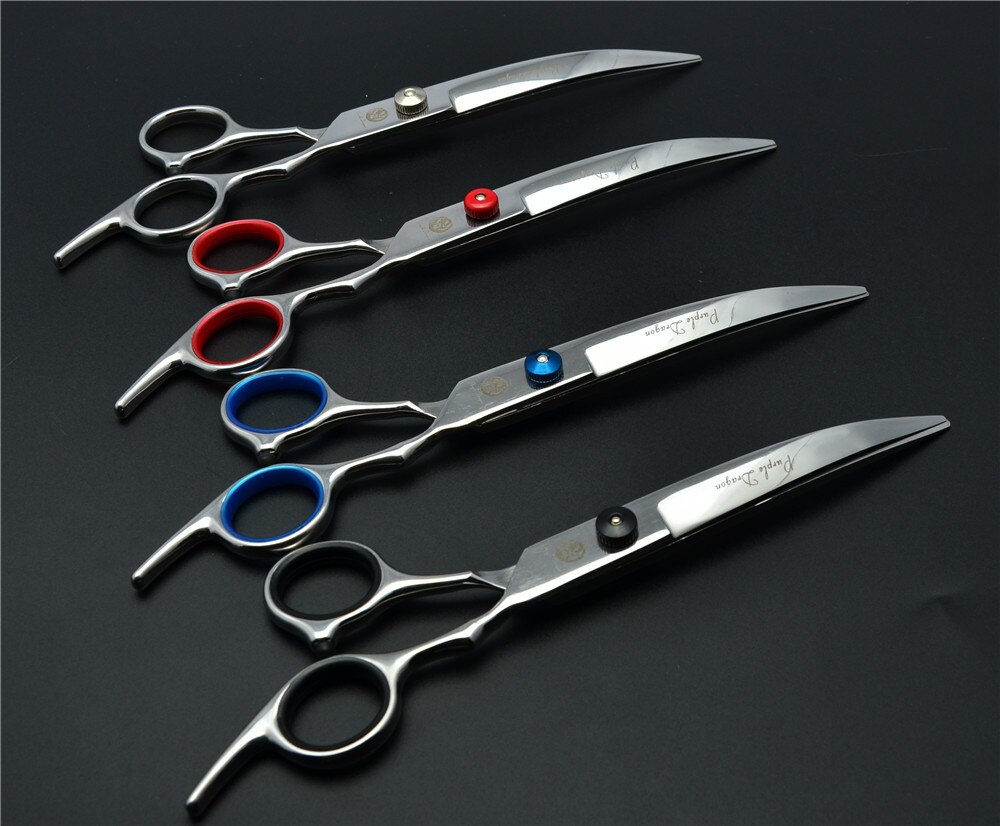 6.0 inch 17.5cm 4 Colours Brand Curve Hairdressing Scissors Best Dogs Cats Bent Down Cutting Shears Pets Hair Scissors