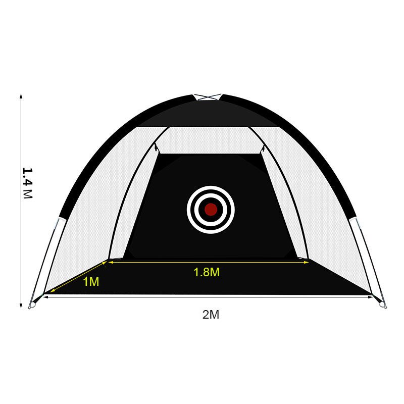 1M 2M Golf Cage pratique Net formation intérieure en plein air Sport Golf exercice équipement jardin formateur Portable Golf formation tente: 2 M Black