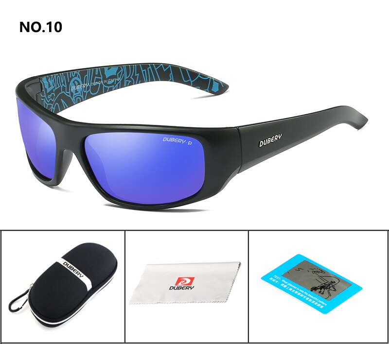 DUBERY Sport Sonnenbrille Polarisierte Für Männer Sonnenbrille Platz Fahren Persönlichkeit Farbe Spiegel Luxus Zipper Box: 10