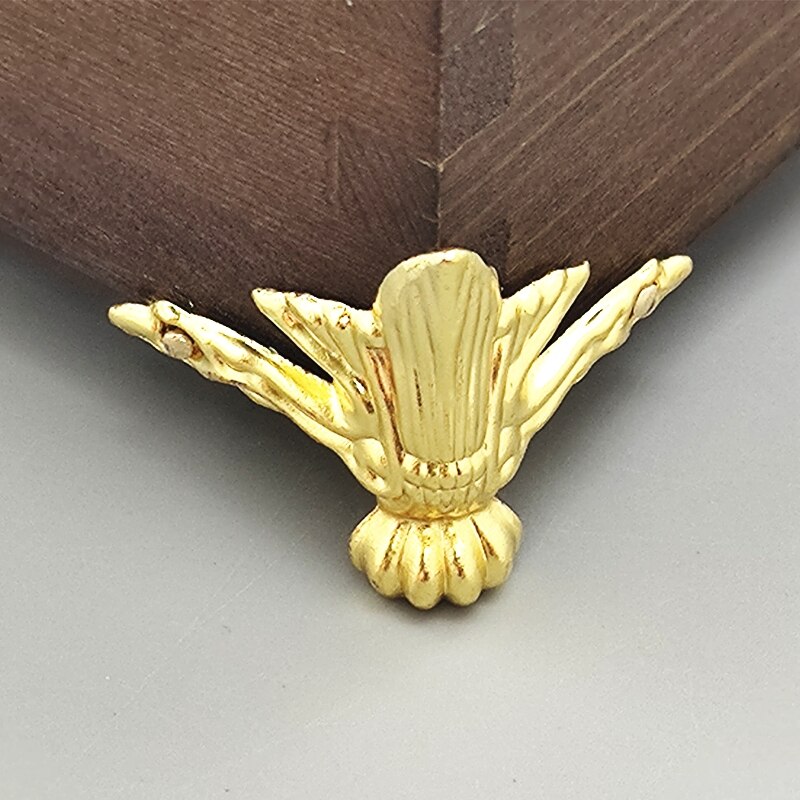 8Pcs Antique Corner Protector Box Wood Case Decorative Feet Leg Metal Crafts Hardware feet leg corner with Screw